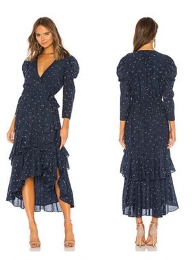 Joie Miraly Wrap Midi Dress Dragonfly Print, size M